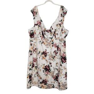 Torrid Mini Scuba Bodycon Dress Floral White Off Shoulder Womens Plus Size 5X
